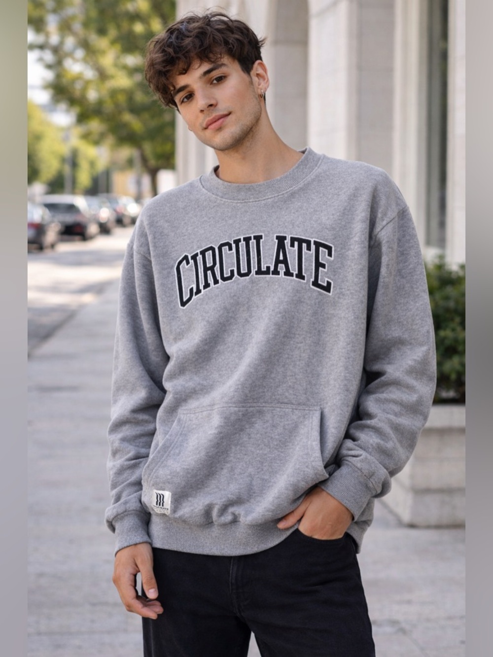 Circulate Crewneck Sweatshirt Gray Men's Size L Streetwear‎ Graphic PacSun